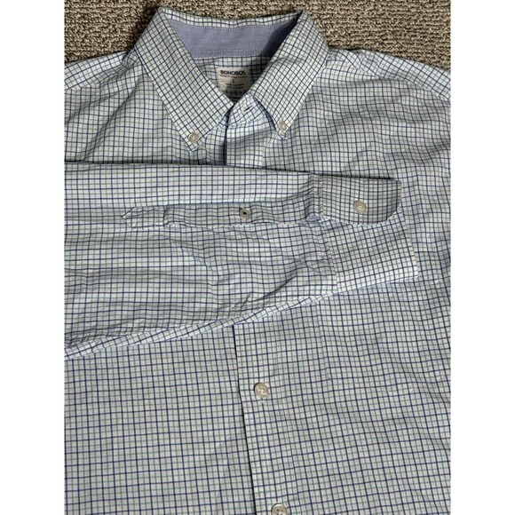 Bonobos Button Down Shirt Mens Large White Check Long-Sleeve Cotton Standard Fit - Picture 2 of 6